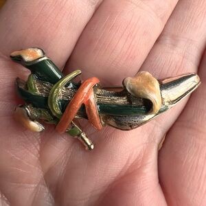 Kenneth Jay Lane Vintage Enamel Leaf Brooch